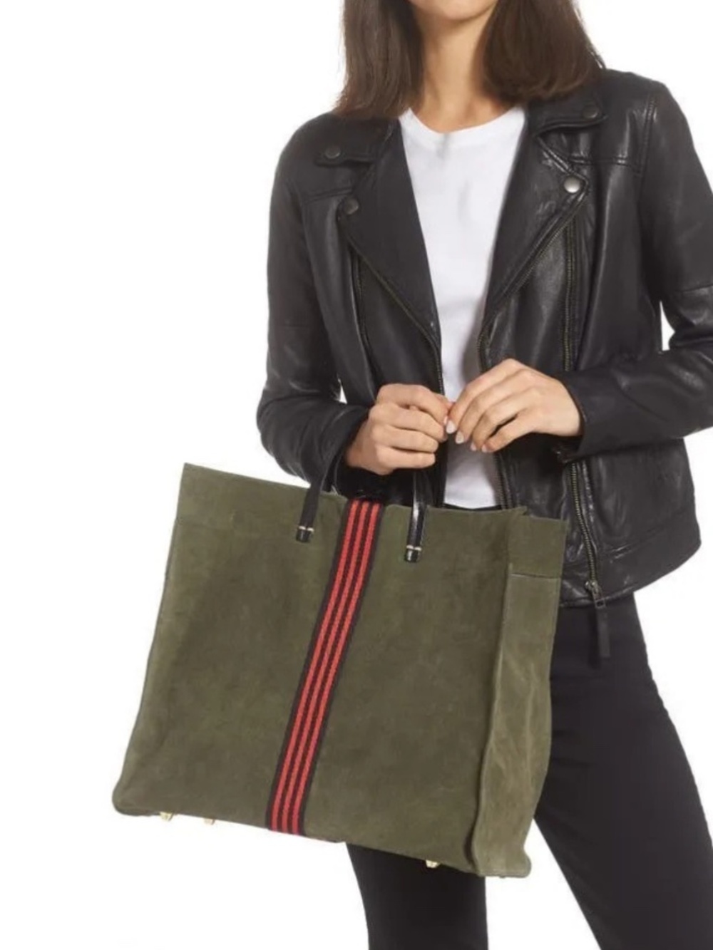 Clare V. Simple Tote in Army Suede - Picture 13 of 16